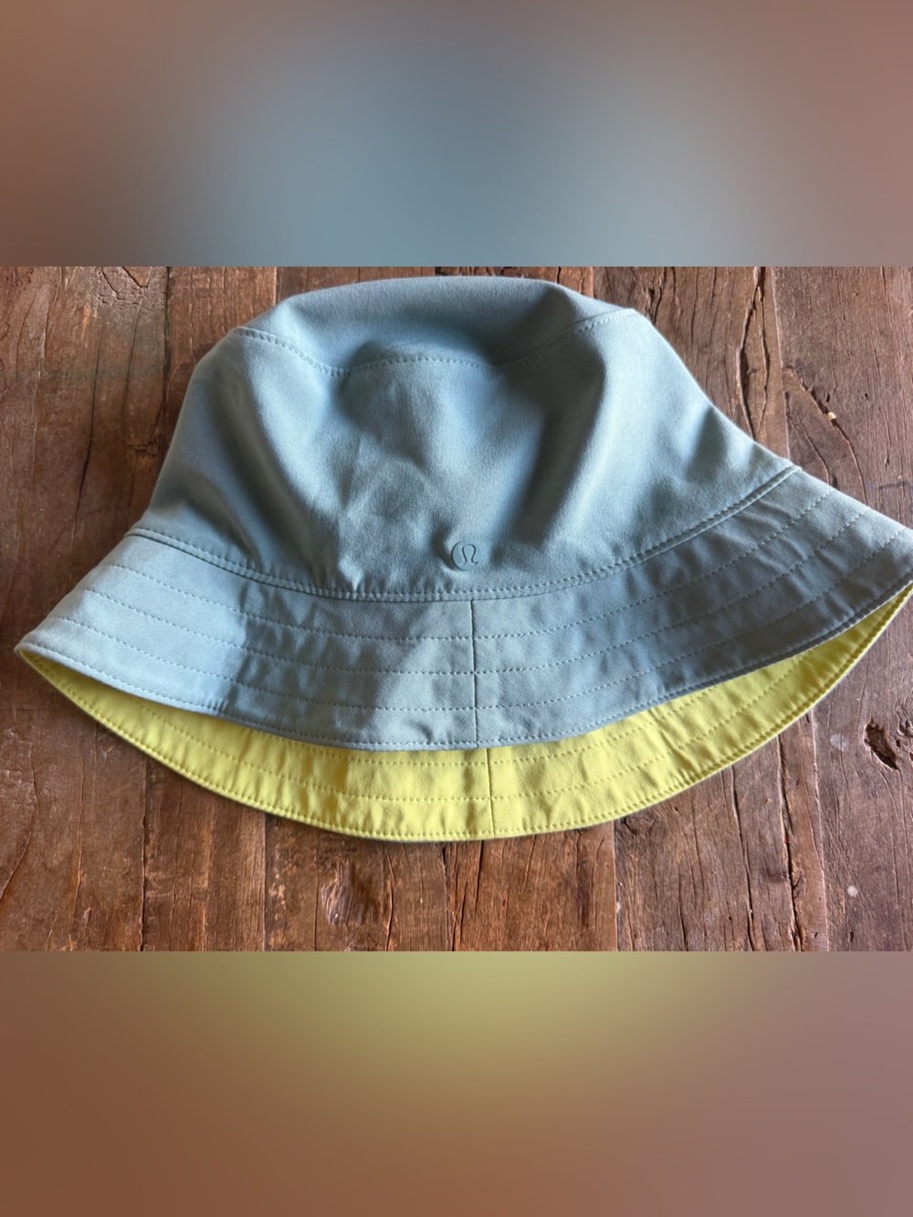 lululemon athletica Kids Reversible Bucket Hat in Light Blue & Yellow